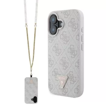   Guess GUHCP16SP4TDSCPP iPhone 16 6.1" tok, rózsaszín hardcase Leather Metal Logo Strass Crossbody