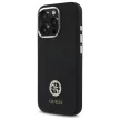 Guess GUHCP16LM4DGPK iPhone 16 Pro 6.3", tok, fekete Silicone Logo Strass 4G