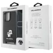 Karl Lagerfeld KLHCP16SSAKCPBK iPhone 16, 6.1" tok, fekete Saffiano Karl&Choupette Metal Pin CBDY Strap