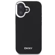 DKNY DKHMP16SPSCMCLK iPhone 16 6.1" tok, fekete Plain Silver Logo MagSafe