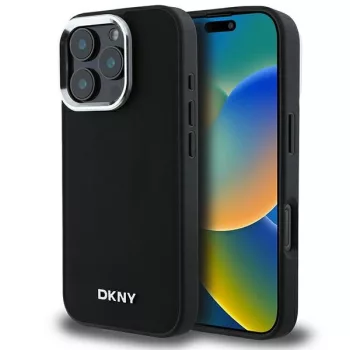   DKNY DKHMP16XPSCMCLK iPhone 16 Pro Max 6.9" tok, fekete Plain Silver Logo MagSafe