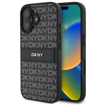   DKNY DKHCP16SPRTHSLK iPhone 16 6.1", tok, fekete Texture Pattern Tonal Stripe