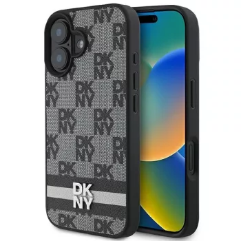   DKNY DKHCP16SPCPTSSK iPhone 16 6.1" 6.1" tok, fekete Checketok, piros Pattern & Printed Stripes