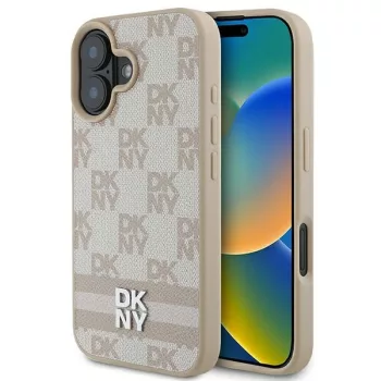   DKNY DKHCP16SPCPTSSP iPhone 16 6.1" tok, rózsaszín hardcase Checketok, piros Pattern & Printed Stripes