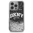 DKNY DKHCP16LLBNAEK iPhone 16 Pro 6.3" tok, fekete hardcase Liquid Glitter Arch Logo