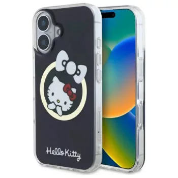   Hello Kitty HKHMP16SHFLBK iPhone 16 6,1" tok, fekete IML Fun bow Magsafe