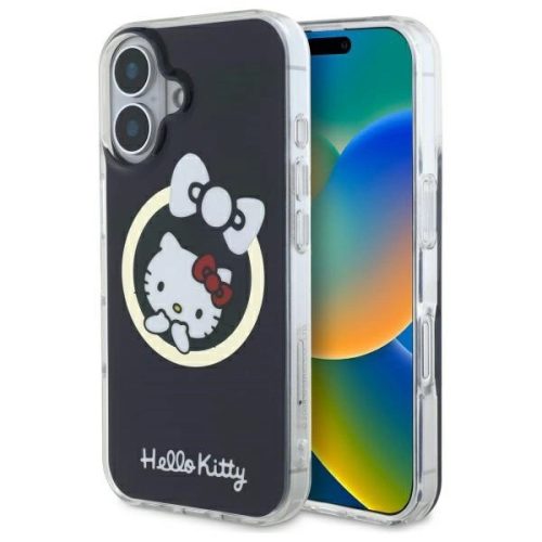 Hello Kitty HKHMP16SHFLBK iPhone 16 6,1" tok, fekete IML Fun bow Magsafe