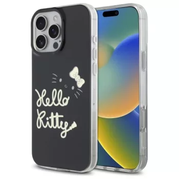   Hello Kitty HKHMP16XHGDIK iPhone 16 Pro, Max 6.9" tok, fekete IML Golden Diva MagSafe