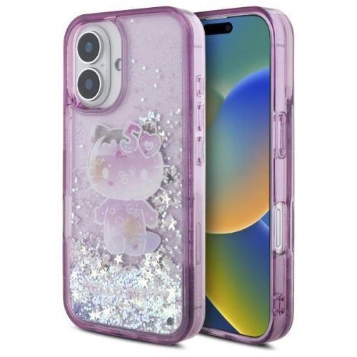 Hello Kitty HKHCP16SL50PPU iPhone 16, 6.1" tok, lila hardcase Liquid Glitter 50TH Anniversary Party