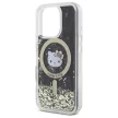 Hello Kitty HKHMP16LLGDIK iPhone 16 Pro, 6.3" tok, fekete tok, arany Liquid Glitter Fever MagSafe
