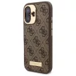 Guess GUHMP16SU4GPRW iPhone 16 6.1" tok, barna hardcase 4G Logo Plate MagSafe
