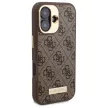 Guess GUHMP16SU4GPRW iPhone 16 6.1" tok, barna hardcase 4G Logo Plate MagSafe