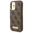 Guess GUHMP16SU4GPRW iPhone 16 6.1" tok, barna hardcase 4G Logo Plate MagSafe