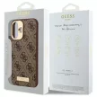 Guess GUHMP16SU4GPRW iPhone 16 6.1" tok, barna hardcase 4G Logo Plate MagSafe