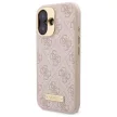 Guess GUHMP16SU4GPRP iPhone 16 6.1" tok, rózsaszín hardcase 4G Logo Plate MagSafe