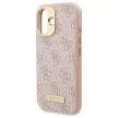 Guess GUHMP16SU4GPRP iPhone 16 6.1" tok, rózsaszín hardcase 4G Logo Plate MagSafe