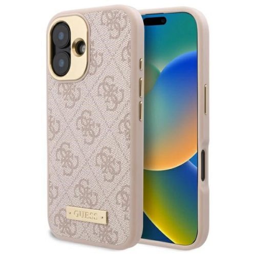 GuessGUHMP16MU4GPRP iPhone 16 Plus 6.7" tok, rózsaszín hardcase 4G Logo Plate MagSafe