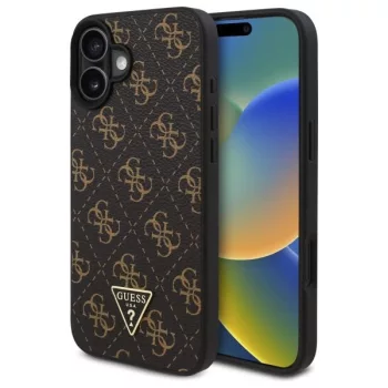   Guess GUHCP16SPG4GPK iPhone 16 6.1" tok, fekete New 4G Triangle