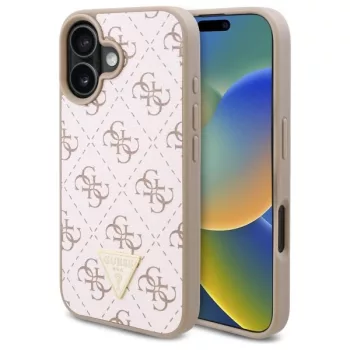   Guess GUHCP16SPG4GPH iPhone 16 6.1" tok, fehér hardcase New 4G Triangle