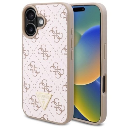 Guess GUHCP16SPG4GPH iPhone 16 6.1" tok, fehér hardcase New 4G Triangle
