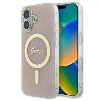   Guess GUHMP16SH4STP iPhone 16 6.1" tok, rózsaszín hardcase IML 4G MagSafe
