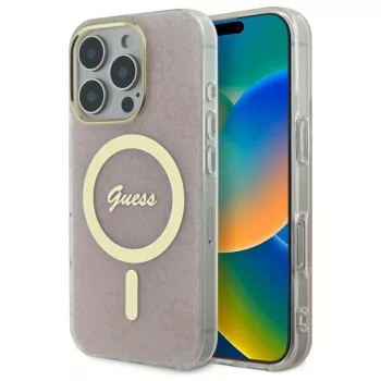   Guess GUHMP16LH4STP iPhone 16 Pro 6.3" tok, rózsaszín hardcase IML 4G MagSafe