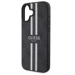Guess GUHMP16SP4RPSK iPhone 16 6.1", tok, fekete 4G Printed Stripes MagSafe