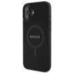 Guess GUHMP16SPSAHMCK iPhone 16 6.1", tok, fekete Saffiano Classic Logo MagSafe