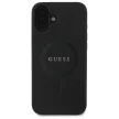 Guess GUHMP16SPSAHMCK iPhone 16 6.1", tok, fekete Saffiano Classic Logo MagSafe