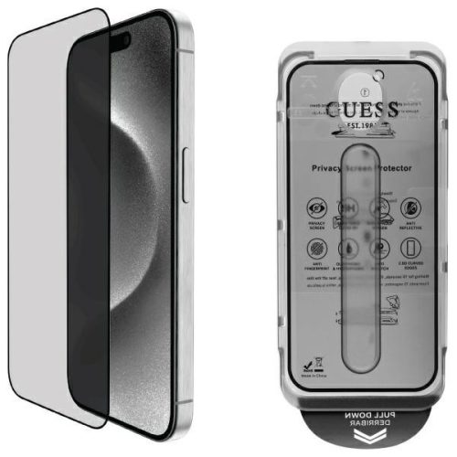 Guess GUTGP16LBOKGCIP iPhone 16 Pro 6.3" Screen Protector Privacy 2.5D Outline betekintésvédő üvegfólia