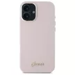 Guess GUHCP16SSMBSLP iPhone 16 6.1", tok, rózsaszín hardcase Silicone Script Metal Logo & Frame