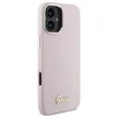 Guess GUHCP16SSMBSLP iPhone 16 6.1", tok, rózsaszín hardcase Silicone Script Metal Logo & Frame