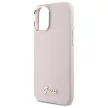 Guess GUHCP16SSMBSLP iPhone 16 6.1", tok, rózsaszín hardcase Silicone Script Metal Logo & Frame