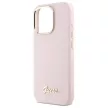 Guess GUHCP16LSMBSLP iPhone 16 Pro 6.3", tok, rózsaszín hardcase Silicone Script Metal Logo & Frame