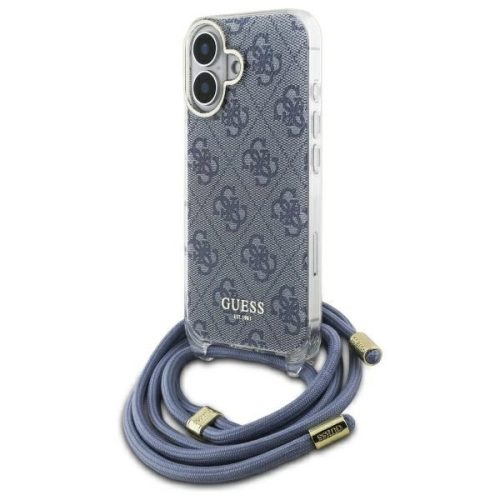 Guess GUHCP16SHC4SEB iPhone 16 6.1", tok, kék hardcase Crossbody Cord 4G Print