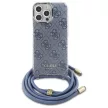 Guess GUHCP16LHC4SEB iPhone 16 Pro 6.3", tok, kék hardcase Crossbody Cord 4G Print