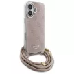 Guess GUHCP16SHC4SEP iPhone 16 6.1", tok, rózsaszín hardcase Crossbody Cord 4G Print