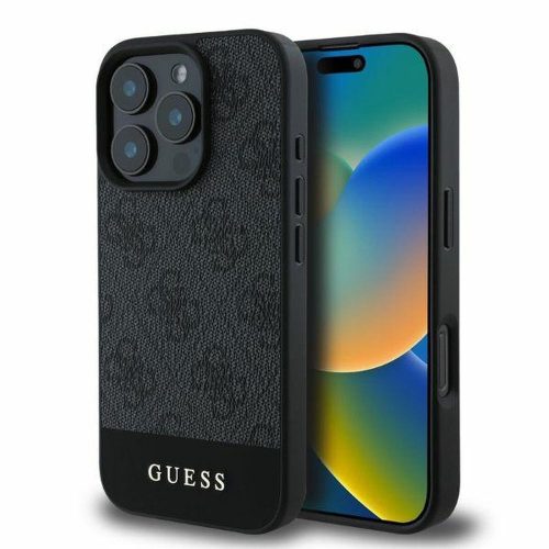Guess iPhone 16 Pro Max 6,9" GUHCP16XG4GLGR hardcase 4G Bottom Stripe tok, szürke