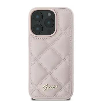   Guess GUHCP16SPSQSQSP iPhone 16 6.1" tok, rózsaszín hardcase Quiled Metal Logo