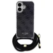 Guess GUHCP16SHC4SEK iPhone 16 6.1", tok, fekete Crossbody Cord 4G Print