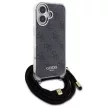 Guess GUHCP16SHC4SEK iPhone 16 6.1", tok, fekete Crossbody Cord 4G Print