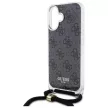 Guess GUHCP16SHC4SEK iPhone 16 6.1", tok, fekete Crossbody Cord 4G Print