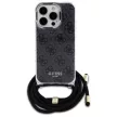 Guess GUHCP16LHC4SEK iPhone 16 Pro 6.3", tok, fekete Crossbody Cord 4G Print