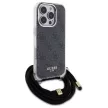 Guess GUHCP16LHC4SEK iPhone 16 Pro 6.3", tok, fekete Crossbody Cord 4G Print
