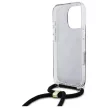 Guess GUHCP16LHC4SEK iPhone 16 Pro 6.3", tok, fekete Crossbody Cord 4G Print