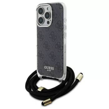   Guess GUHCP16XHC4SEK iPhone 16 Pro Max, 6.9" tok, fekete Crossbody Cord 4G Print