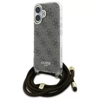   Guess GUHCP16SHC4SEW iPhone 16 6.1", tok, barna hardcase Crossbody Cord 4G Print