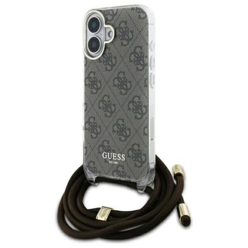Guess GUHCP16SHC4SEW iPhone 16 6.1", tok, barna hardcase Crossbody Cord 4G Print