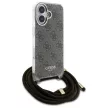 Guess GUHCP16SHC4SEW iPhone 16 6.1", tok, barna hardcase Crossbody Cord 4G Print