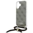 Guess GUHCP16SHC4SEW iPhone 16 6.1", tok, barna hardcase Crossbody Cord 4G Print
